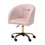 Chaise de bureau pivotante Baxton Studio Ravenna, contemporaine, glamour, en velours et métal