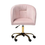 Chaise de bureau pivotante Baxton Studio Ravenna, contemporaine, glamour, en velours et métal