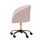 Chaise de bureau pivotante Baxton Studio Ravenna, contemporaine, glamour, en velours et métal