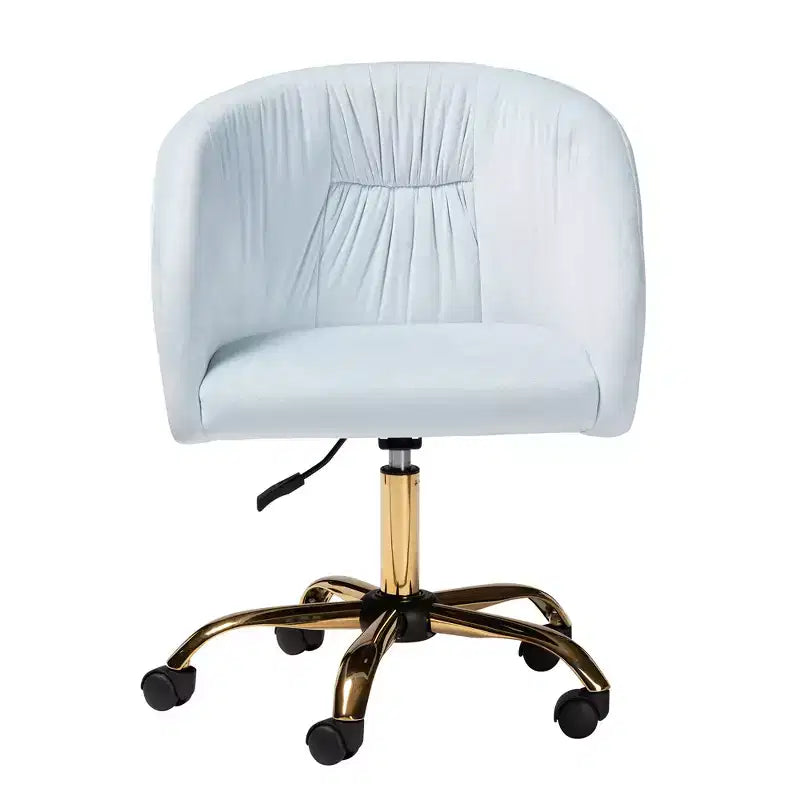 Chaise de bureau pivotante Baxton Studio Ravenna, contemporaine, glamour, en velours et métal