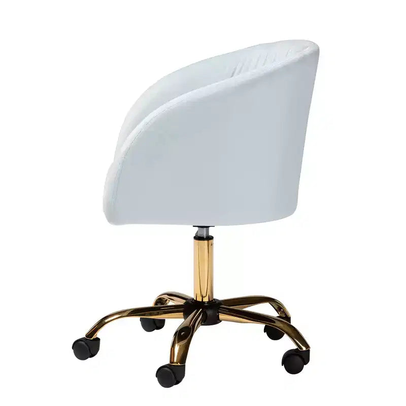 Chaise de bureau pivotante Baxton Studio Ravenna, contemporaine, glamour, en velours et métal