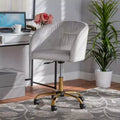 Chaise de bureau pivotante Baxton Studio Ravenna, contemporaine, glamour, en velours et métal