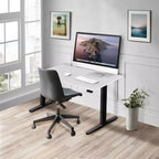 Mount-It! Bureau debout électrique à deux moteurs avec plateau de 48, Noir et Blanc