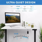Mount-It! Bureau debout électrique à deux moteurs avec plateau de 48, Noir et Blanc
