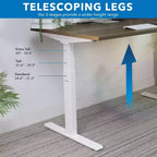 Mount-It! Bureau debout électrique à double moteur avec plateau de 55", marron et blanc