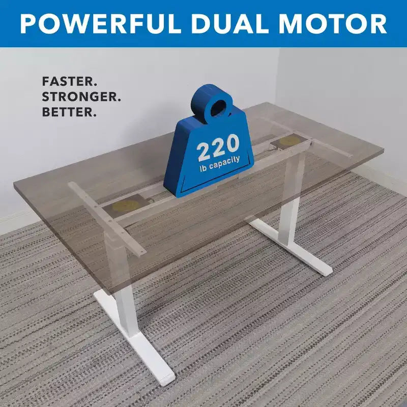 Mount-It! Bureau debout électrique à double moteur avec plateau de 55", marron et blanc