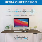 Mount-It! Bureau debout électrique à double moteur avec plateau de 55", marron et blanc