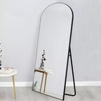 Miroir mural décoratif Dovelina avec cadre en bois moderne et arche