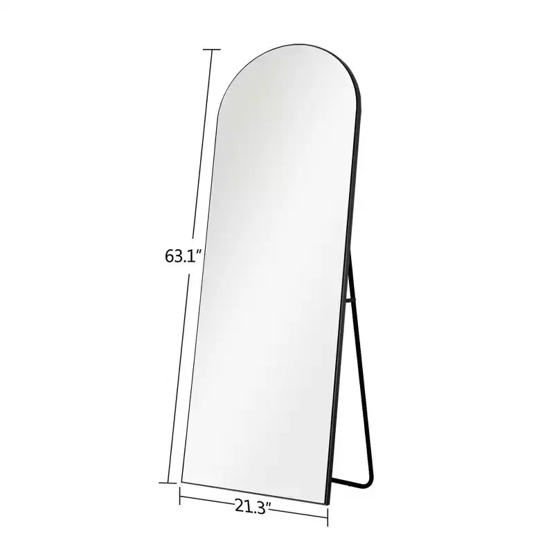 Miroir mural décoratif Dovelina avec cadre en bois moderne et arche