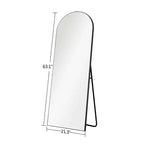 Miroir mural décoratif Dovelina avec cadre en bois moderne et arche