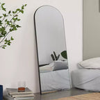 Miroir mural décoratif Dovelina avec cadre en bois moderne et arche