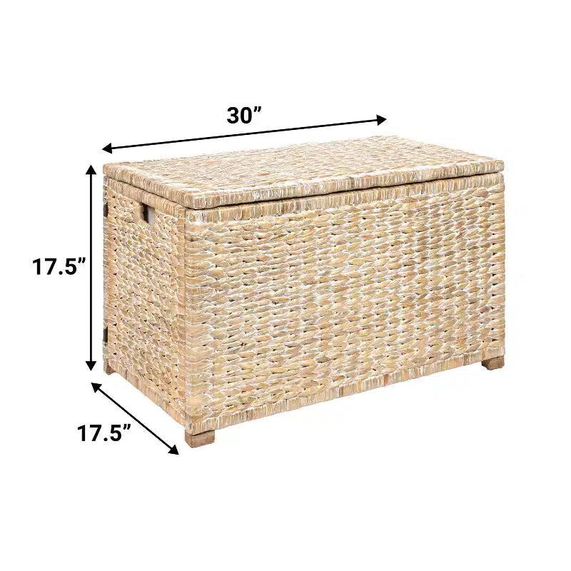 happimess Anada 30 Malle de rangement tressée en osier tissé à la main