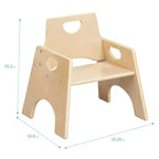 Lot de 2 chaises empilables en bois pour tout-petits 8 po