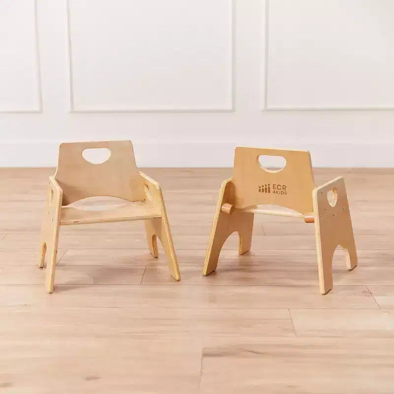 Lot de 2 chaises empilables en bois pour tout-petits 8 po