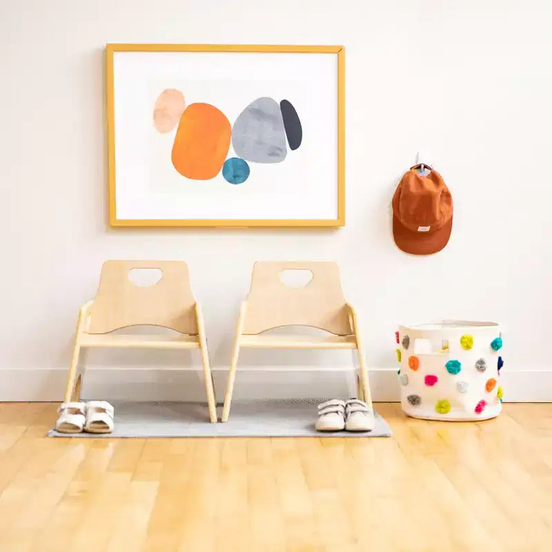Lot de 2 chaises empilables en bois pour tout-petits 8 po