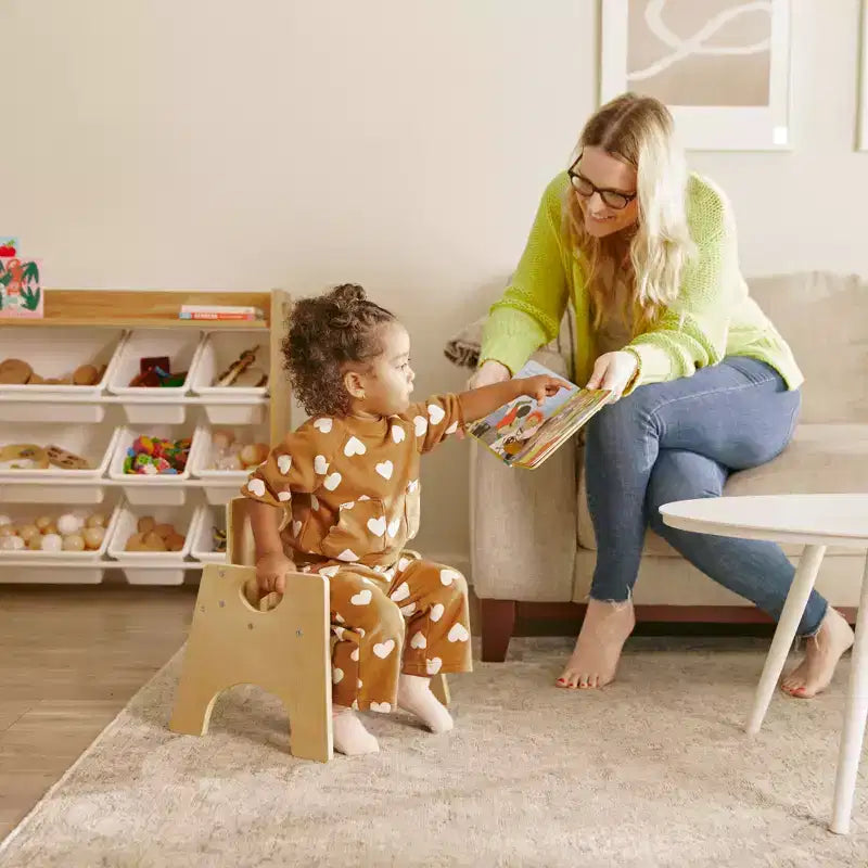 Lot de 2 chaises empilables en bois pour tout-petits 8 po