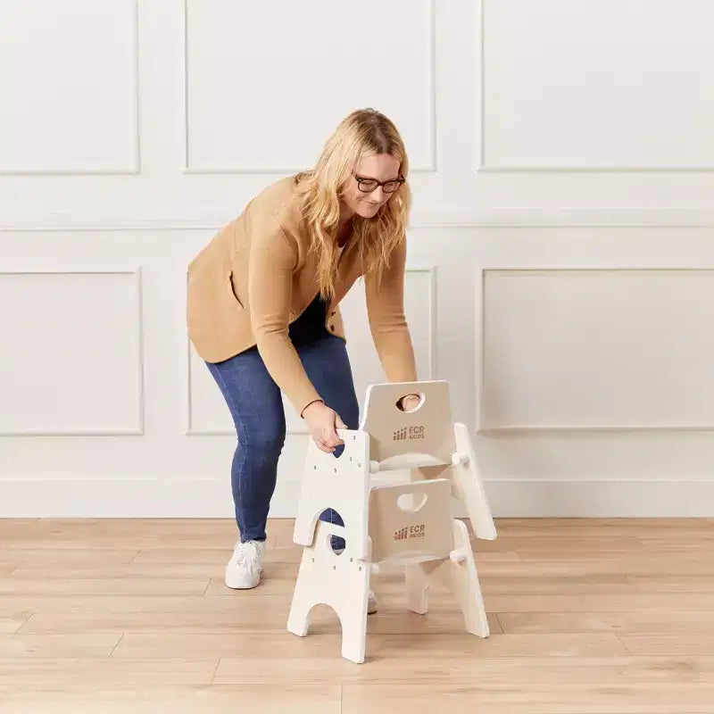 Lot de 2 chaises empilables en bois pour tout-petits 8 po