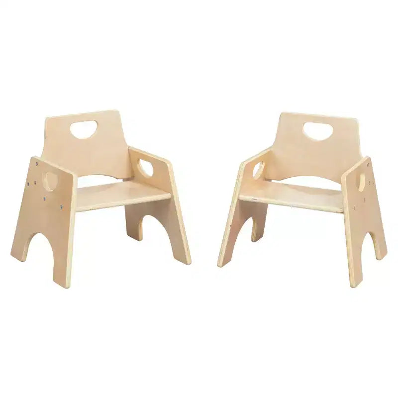 Lot de 2 chaises empilables en bois pour tout-petits 8 po