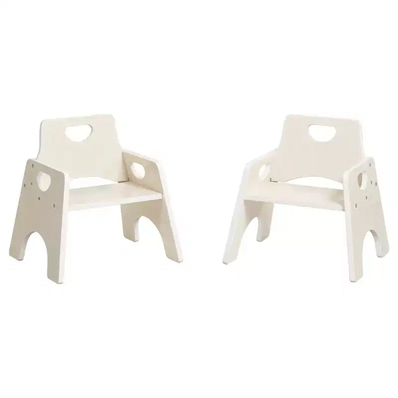 Lot de 2 chaises empilables en bois pour tout-petits 8 po