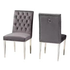 Lot de chaises de salle à manger Baxton Studio Caspera contemporain, glamour et luxueux en tissu velours et métal