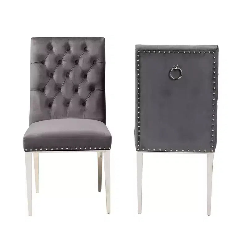 Lot de chaises de salle à manger Baxton Studio Caspera contemporain, glamour et luxueux en tissu velours et métal
