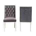 Lot de chaises de salle à manger Baxton Studio Caspera contemporain, glamour et luxueux en tissu velours et métal
