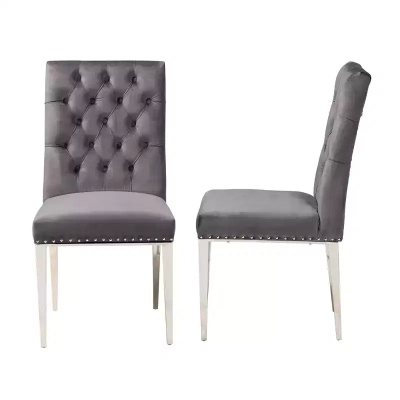 Lot de chaises de salle à manger Baxton Studio Caspera contemporain, glamour et luxueux en tissu velours et métal