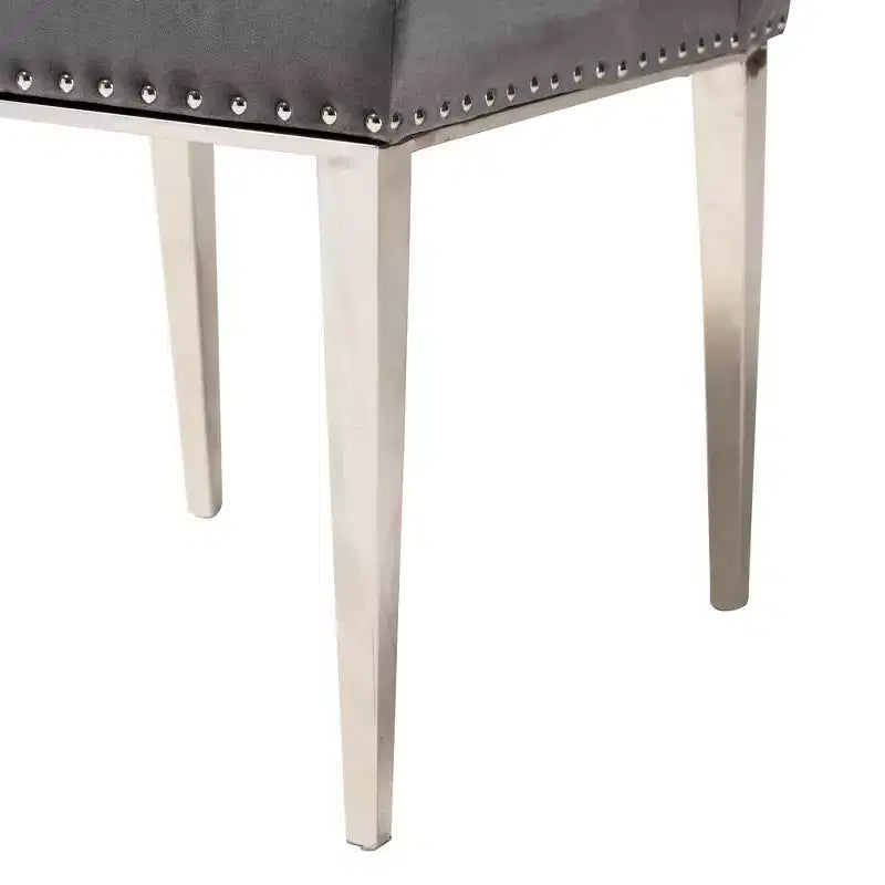 Lot de chaises de salle à manger Baxton Studio Caspera contemporain, glamour et luxueux en tissu velours et métal