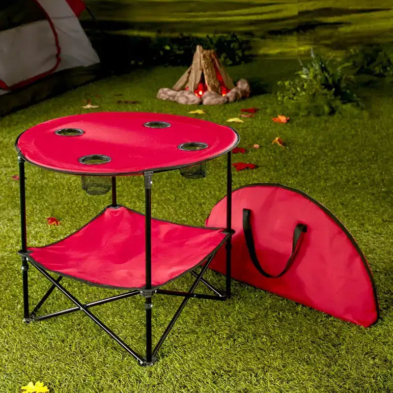 Table de pique-nique pliante portable Lakeside Collection avec banc de rangement pour le hayon, les fêtes en plein air