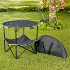 Table de pique-nique pliante portable Lakeside Collection avec banc de rangement pour le hayon, les fêtes en plein air