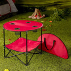 Table de pique-nique pliante portable Lakeside Collection avec banc de rangement pour le hayon, les fêtes en plein air