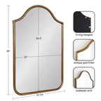 Miroir mural arqué encadré Fellows de 24 x 36 po par Kate & Laurel All Things Decor
