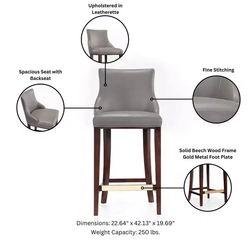 Tabouret de bar moderne Shubert en similicuir par Manhattan Comfort