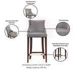 Tabouret de bar moderne Shubert en similicuir par Manhattan Comfort