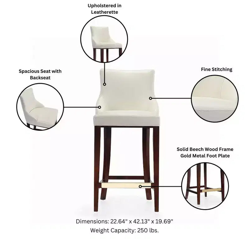 Tabouret de bar moderne Shubert en similicuir par Manhattan Comfort