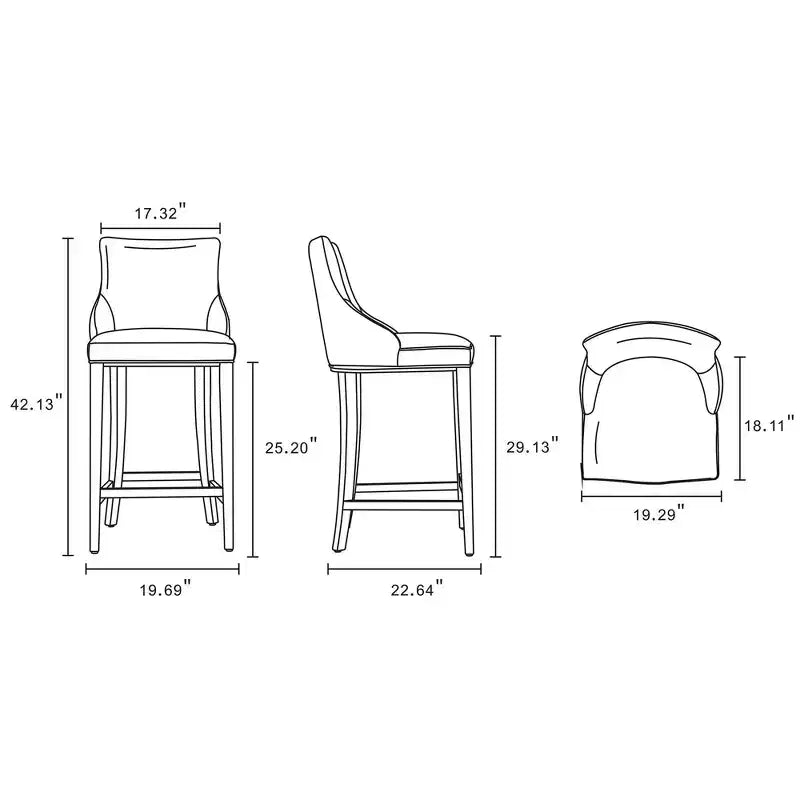 Tabouret de bar moderne Shubert en similicuir par Manhattan Comfort