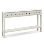 Costway 60 Table console rétro avec 4 tiroirs et étagère ouverte pour entrée ou canapé, couloir, Blanc/Noir