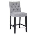 WestinTrends 24 Linen Fabric Tufted Counter Stool, Gray