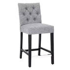 WestinTrends 24 Linen Fabric Tufted Counter Stool, Gray