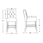 Tabouret de comptoir tufté en tissu de lin 24 po WestinTrends, gris