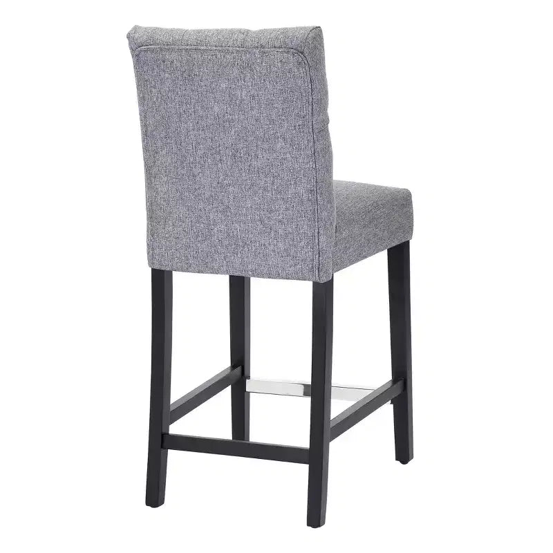Tabouret de comptoir tufté en tissu de lin 24 po WestinTrends, gris