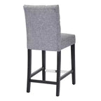 Tabouret de comptoir tufté en tissu de lin 24 po WestinTrends, gris