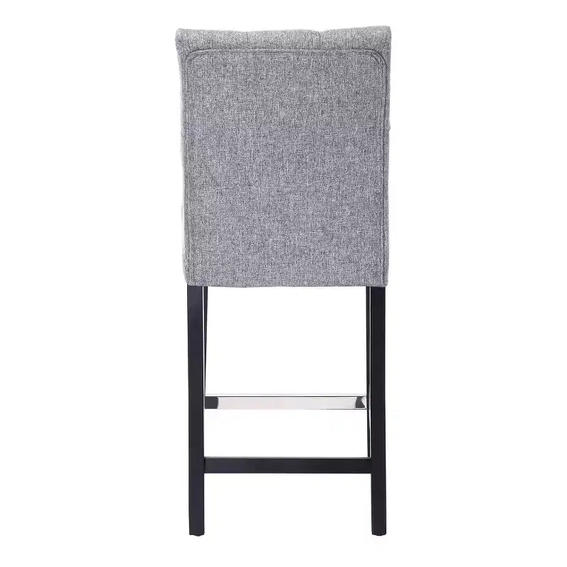 Tabouret de comptoir tufté en tissu de lin 24 po WestinTrends, gris