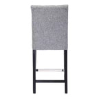 Tabouret de comptoir tufté en tissu de lin 24 po WestinTrends, gris