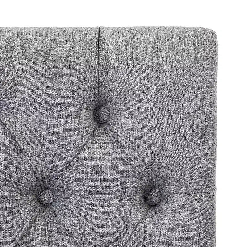 Tabouret de comptoir tufté en tissu de lin 24 po WestinTrends, gris
