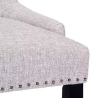 Tabouret de bar WestinTrends 29 pouces à dossier haut, en tissu de lin capitonné, gris clair