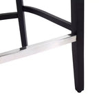 Tabouret de bar WestinTrends 29 pouces à dossier haut, en tissu de lin capitonné, gris clair