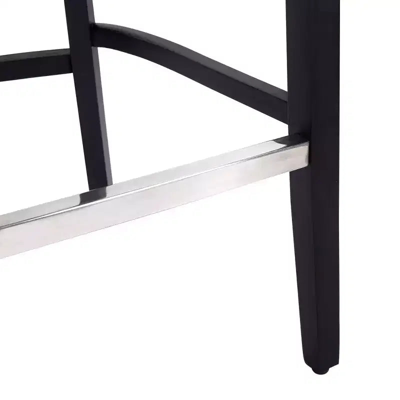 Tabouret de bar WestinTrends 29 pouces à dossier haut, en tissu de lin capitonné, gris clair