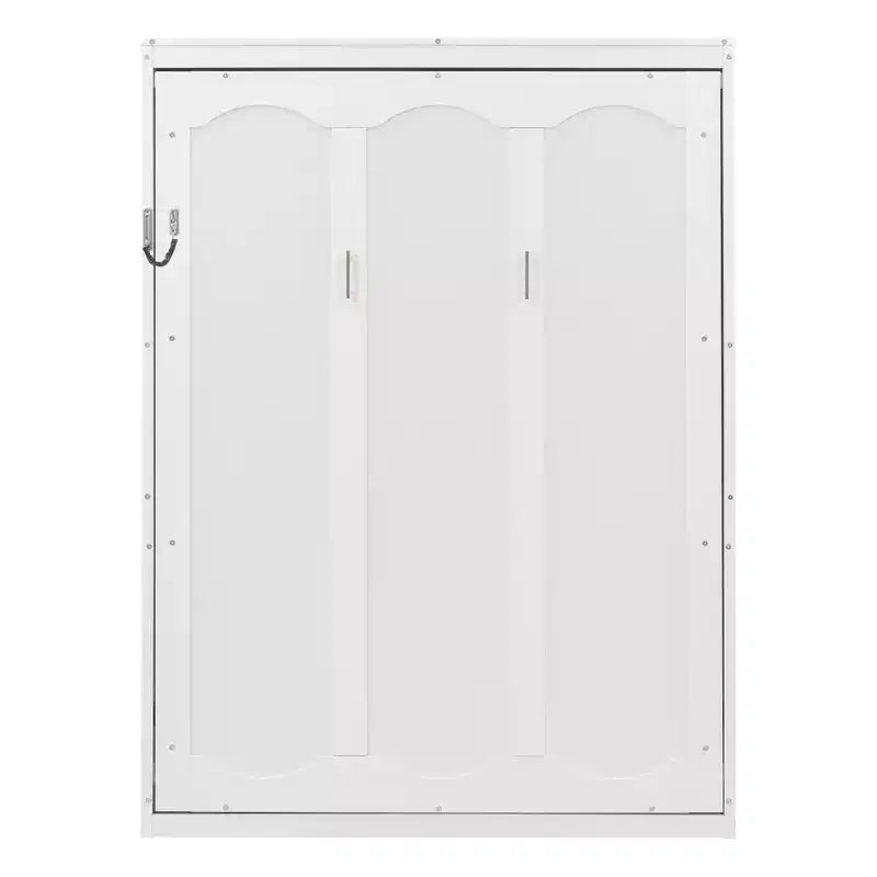 Lit escamotable grand lit/deux places avec étagères, blanc/gris, 4A - ModernLuxe
