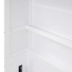 Lit escamotable grand lit/deux places avec étagères, blanc/gris, 4A - ModernLuxe